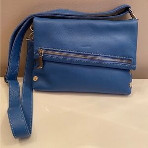 Blue Leather Crossbody Bag